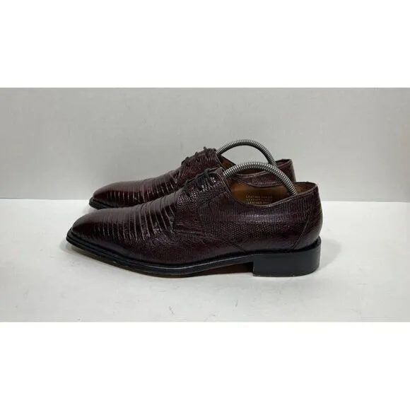 Cactoberia Gasesuan Genuine Tejus Lizard Red Derby Shoes Men’s Size 9.5 US