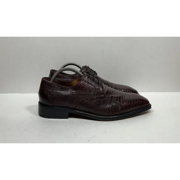 Cactoberia Gasesuan Genuine Tejus Lizard Red Derby Shoes Men’s Size 9.5 US