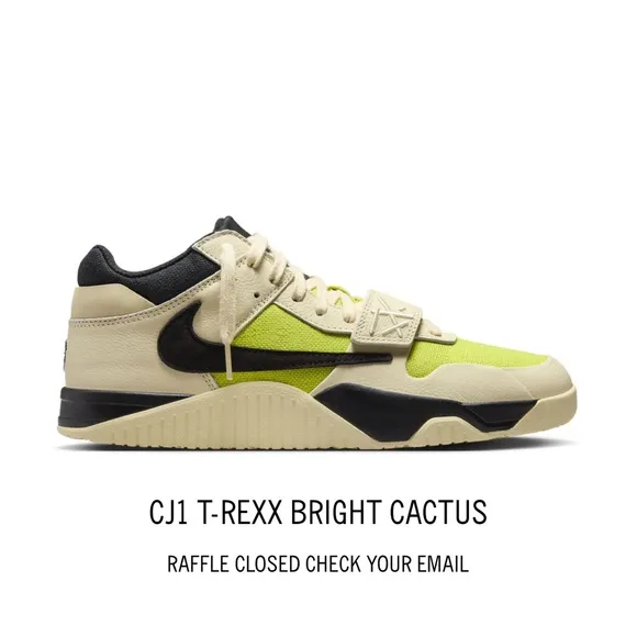 Cactus Jack Travis Scott CJ1 T-Rexx Bright Cactus Shoes Sneakers Men’s 9 NIB NWT