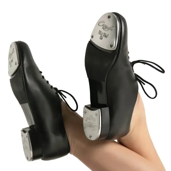CAPEZIO CADENCE BLACK LEATHER Tap Dance Shoes Women’s Size 9 NWOT Gothic