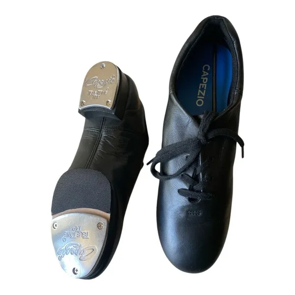 CAPEZIO CADENCE BLACK LEATHER Tap Dance Shoes Women’s Size 9 NWOT Gothic