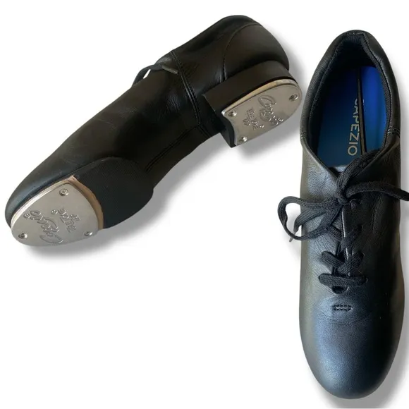 CAPEZIO CADENCE BLACK LEATHER Tap Dance Shoes Women’s Size 9 NWOT Gothic