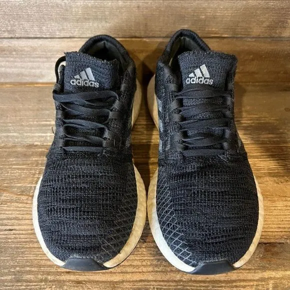 Childrens Unisex Adidas Pure‎ Boost Go Black Running Shoes Sneakers Size 4 Y GUC