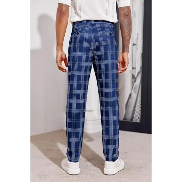 Chinos Slim Fit Pants  Front Stretch Skinny Tapered Dress Pants Trousers