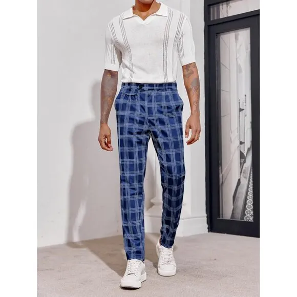 Chinos Slim Fit Pants  Front Stretch Skinny Tapered Dress Pants Trousers