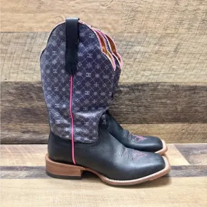 Cinch Edge Black Pink American Western Cowboy Boots Size 6.5B Women’s