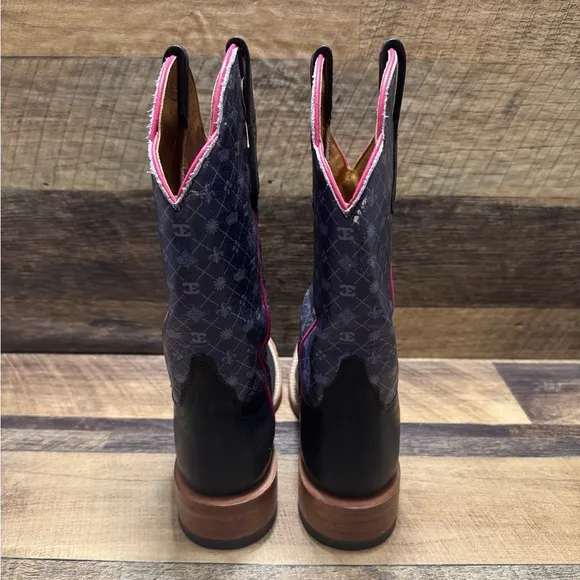 Cinch Edge Black Pink American Western Cowboy Boots Size 6.5B Women’s
