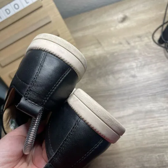 Clae Ellington Women’s 7 Black Leather Sneakers Shoes