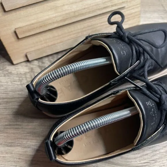 Clae Ellington Women’s 7 Black Leather Sneakers Shoes