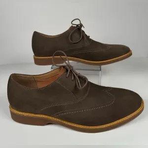 Clarks Atticus Vibe 261445337 Taupe Nubuck Wingtip Oxfords Shoes Men’s Size 12M