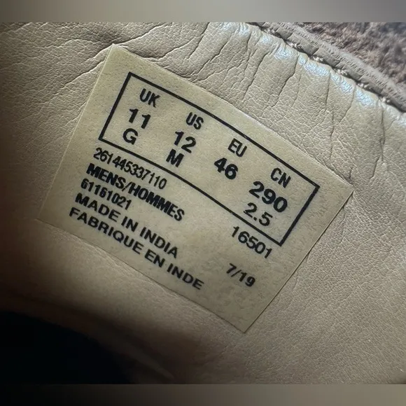 Clarks Atticus Vibe 261445337 Taupe Nubuck Wingtip Oxfords Shoes Men’s Size 12M