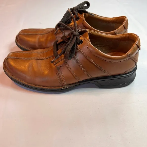 Clarks Collection Touareg Vibe Men’s Lined Brown Oxford Shoes Size 9