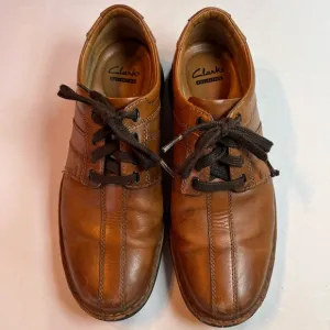 Clarks Collection Touareg Vibe Men’s Lined Brown Oxford Shoes Size 9