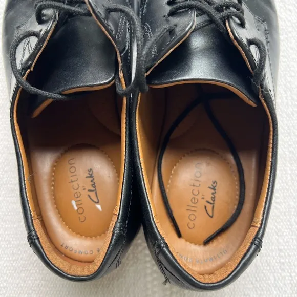 Clarks Men’s Tilden Cap Oxford Shoes Black Size 8.5