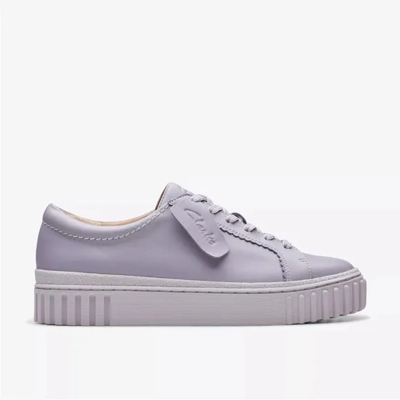 Clark’s Signature MAYHILL WALK OFF Lilac Purple LEATHER Sneakers size 7.5