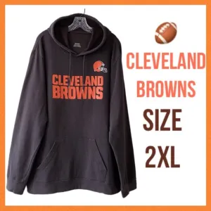 Cleveland Browns Hooded Sweatshirt Vintage Football Sports Jersey Hoodie 2XL