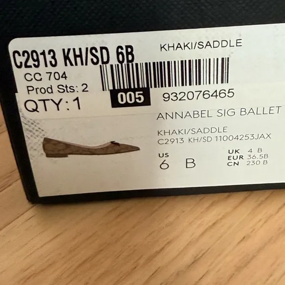 COACH ANNABEL SIG BALLET  KHAKI/SADDLE JACQUARD WOMEN’S SIZE 6 B US NEW