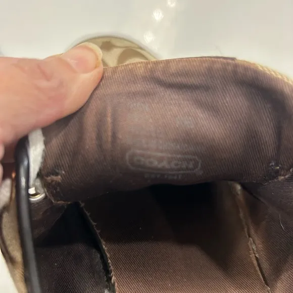 Coach Folly Women’s Lace Up Low Top Brown Monogram Sneaker Shoes Size 9