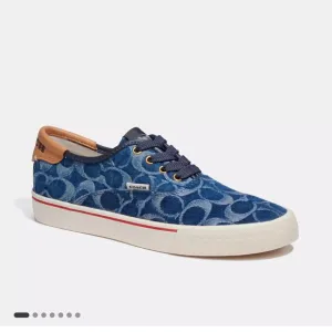 Coach Lowline Low Top Sneaker  shoes In Signature Denim