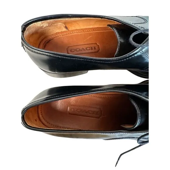 Coach women’s black oxford lace up shoes made in Italy size 9M  #S-1964