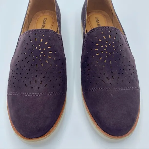 Cobb Hill Eggplant Laci Embroidered Stretch Loafer Size 6