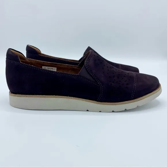 Cobb Hill Eggplant Laci Embroidered Stretch Loafer Size 6
