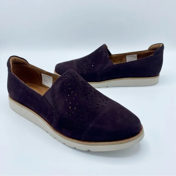Cobb Hill Eggplant Laci Embroidered Stretch Loafer Size 6