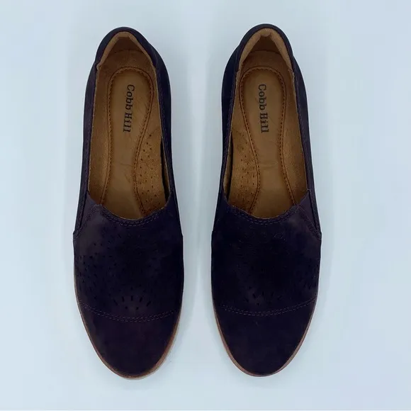 Cobb Hill Eggplant Laci Embroidered Stretch Loafer Size 6