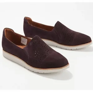 Cobb Hill Eggplant Laci Embroidered Stretch Loafer Size 6