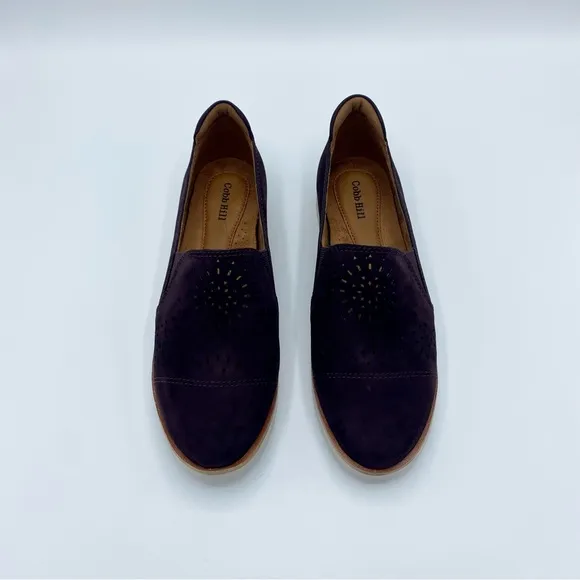 Cobb Hill Eggplant Laci Embroidered Stretch Loafer Size 6