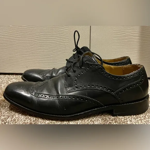 Cole Haan Black Leather Wingtip Men’s 13M Oxford Shoes