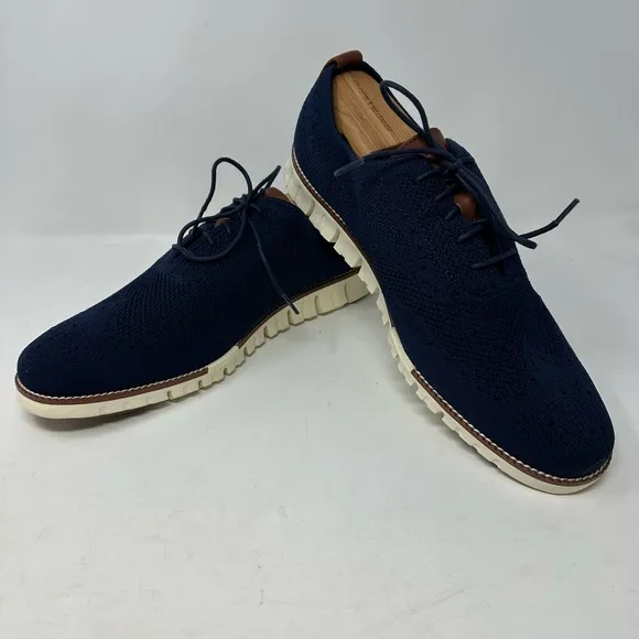Cole Haan C24947 Zero Grand StitchLite Blue Wingtip Oxford Shoes Men’s