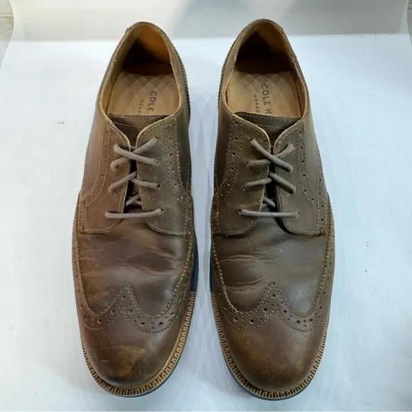 Cole Haan Grand OS Wingtip Oxford Brown Leather Shoes C21826 Men’s Size 9