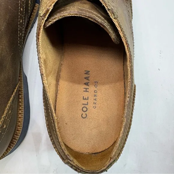Cole Haan Grand OS Wingtip Oxford Brown Leather Shoes C21826 Men’s Size 9