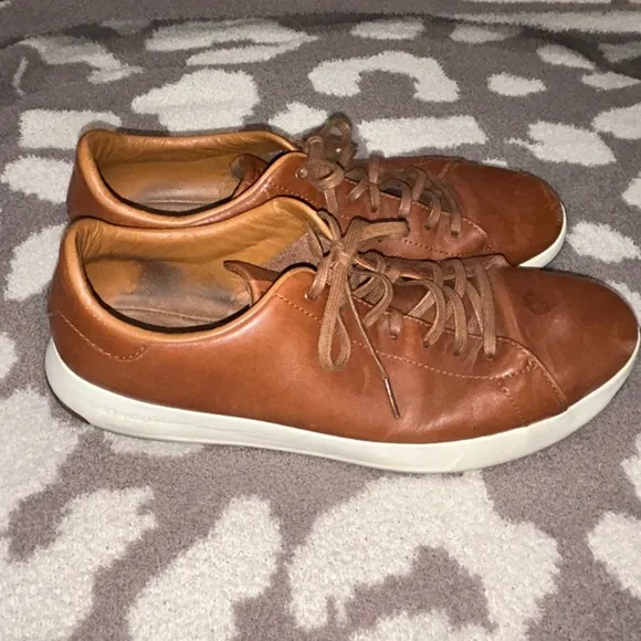 Cole Haan GrandPro Grand OS Leather Casual Shoes Tennis Brown Men's Size 13 W