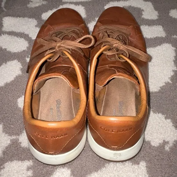 Cole Haan GrandPro Grand OS Leather Casual Shoes Tennis Brown Men's Size 13 W