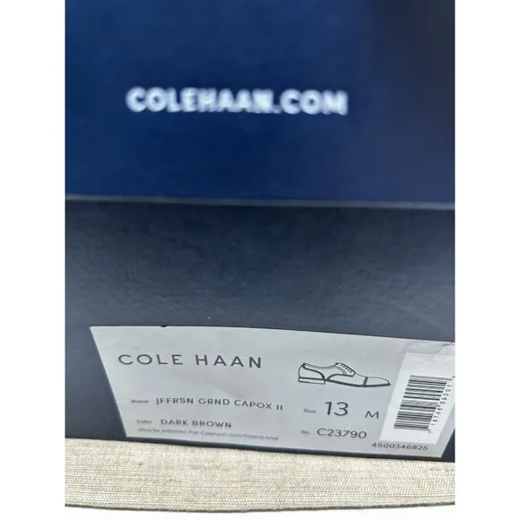 Cole Haan Jefferson Grand Capox Ox II In Dark Brown Men’s Shoes Size 13