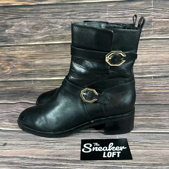 Cole Haan Leela Grand Moto‎ Black Leather Women's Boots