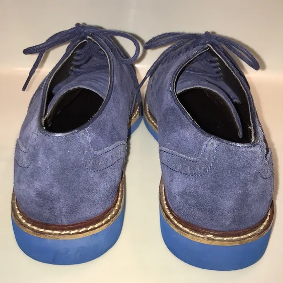 Cole Haan Men’s Franklin Wing II Peacoat Suede Navy Blue Lace-Up Oxford Shoes
