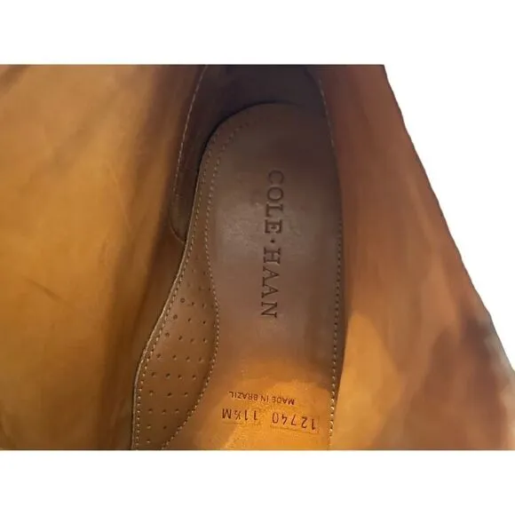 COLE HAAN MEN’S LEATHER SHOES SIZE 11.5 dark brown vibram sole