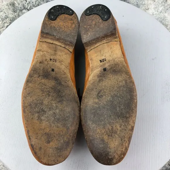 Cole Haan Men's Size 10.5 Brown Closed Moc Toe Tie Detail Slip On Loafers Shoes