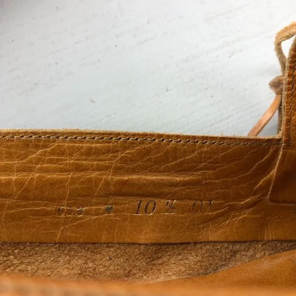 Cole Haan Men's Size 10.5 Brown Closed Moc Toe Tie Detail Slip On Loafers Shoes