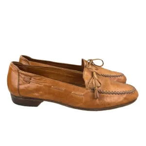 Cole Haan Men's Size 10.5 Brown Closed Moc Toe Tie Detail Slip On Loafers Shoes