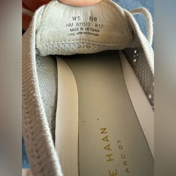 Cole Haan Womens Original Grand Stitch Lite Wingtip Lace Up Shoes SZ 8.5 Grey
