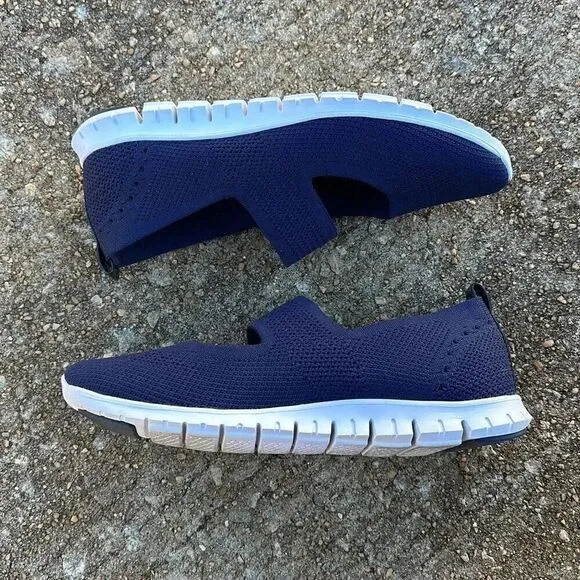 Cole Haan Zerogrand Mary Jane Knit Sneaker Loafer Women’s Shoes Sz 8.5 Navy