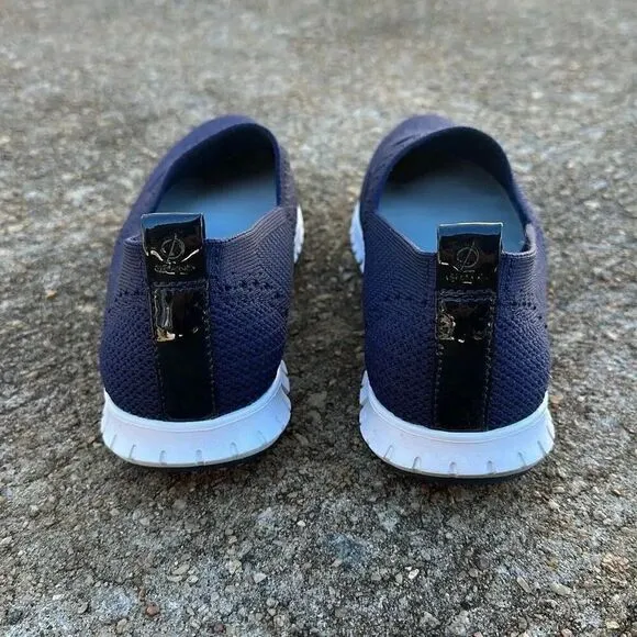 Cole Haan Zerogrand Mary Jane Knit Sneaker Loafer Women’s Shoes Sz 8.5 Navy
