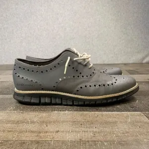Cole Haan Zerogrand Men’s Size 9.5 Athletic Wingtip Oxford Shoes Grey Leather