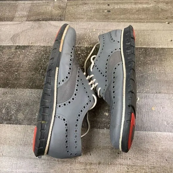 Cole Haan Zerogrand Men’s Size 9.5 Athletic Wingtip Oxford Shoes Grey Leather
