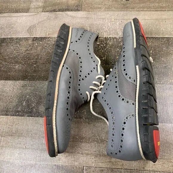 Cole Haan Zerogrand Men’s Size 9.5 Athletic Wingtip Oxford Shoes Grey Leather