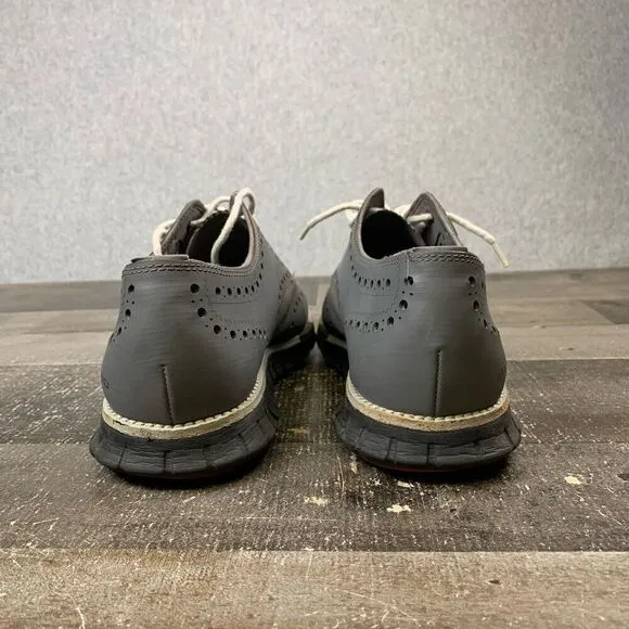 Cole Haan Zerogrand Men’s Size 9.5 Athletic Wingtip Oxford Shoes Grey Leather